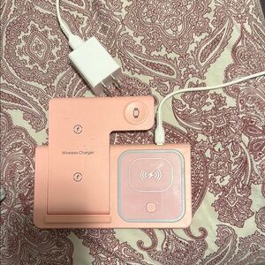 Pink Wireless Charger with Adapter